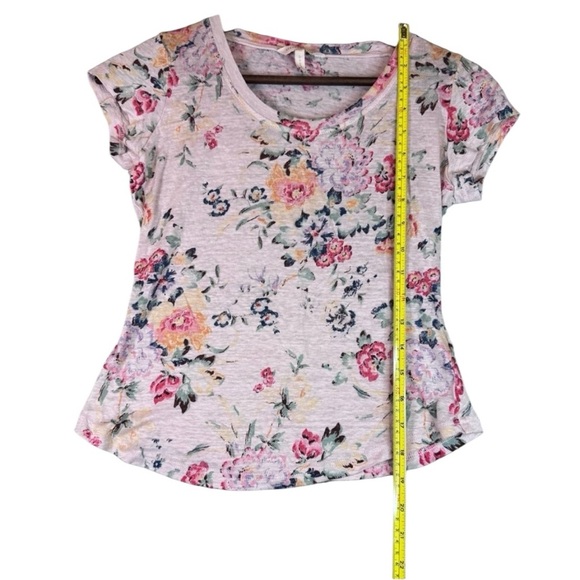 Rebecca Taylor T-shirt Linen Floral Cap Sleeves Pink Tee 100% Linen XS - Picture 9 of 12